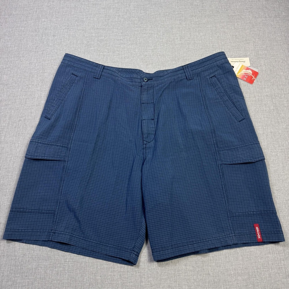 Tommy Bahama Cargo Shorts Mens 42 Blue Lyocell Cotton Relaxed Fit 10" Inseam